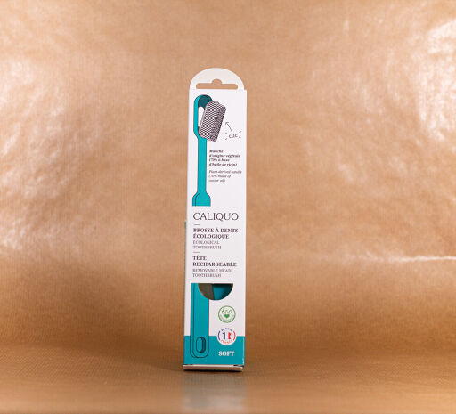 Brosse À Dents Bleu Lagon Souple Rechargeable En Bioplastique