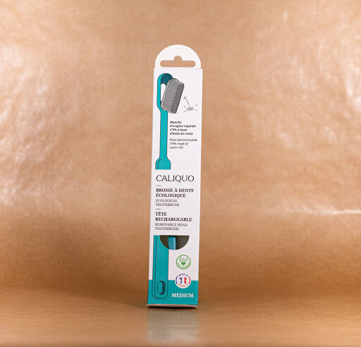 Brosse À Dents Bleu Lagon Medium Rechargeable En Bioplastique
